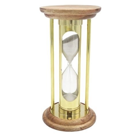 Timglas i mässing och trä 5 min i retrostil - NC3031