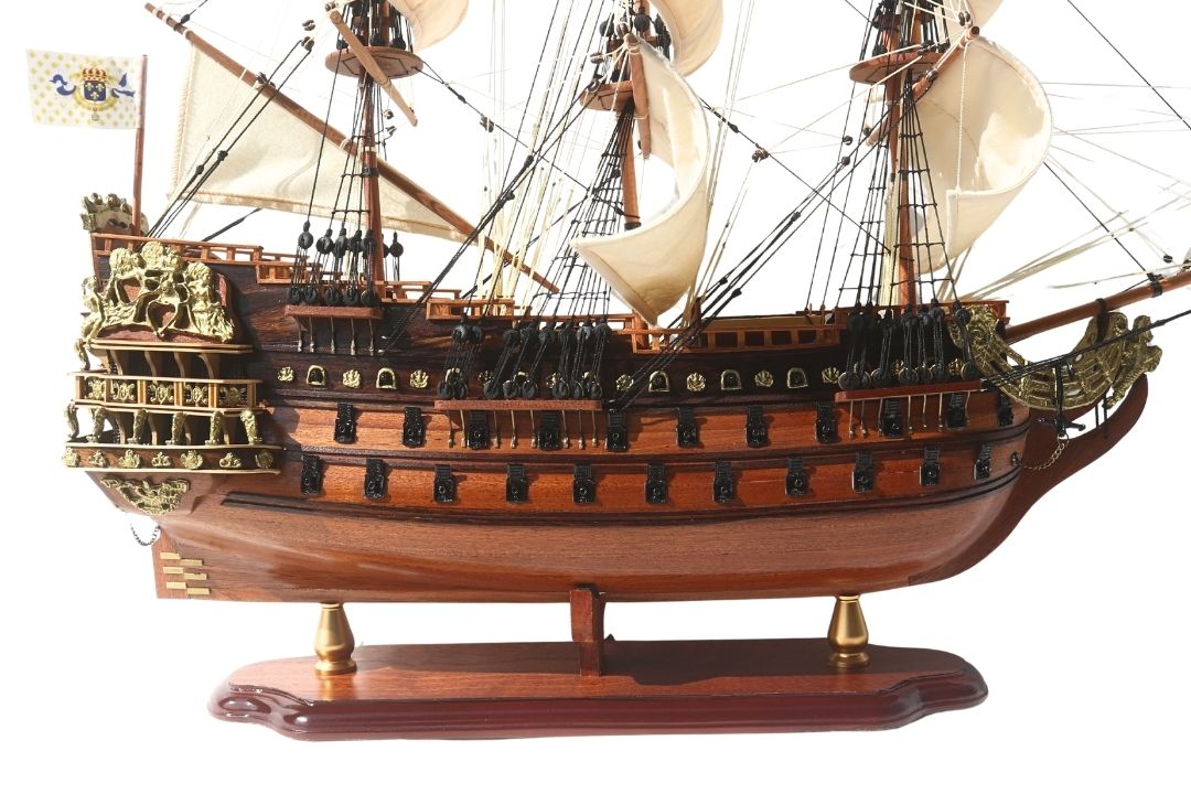 Lyxig modell av segelfartyget Soleil Royal 65 cm - SOL6, med möjlighet till personlig gravyr