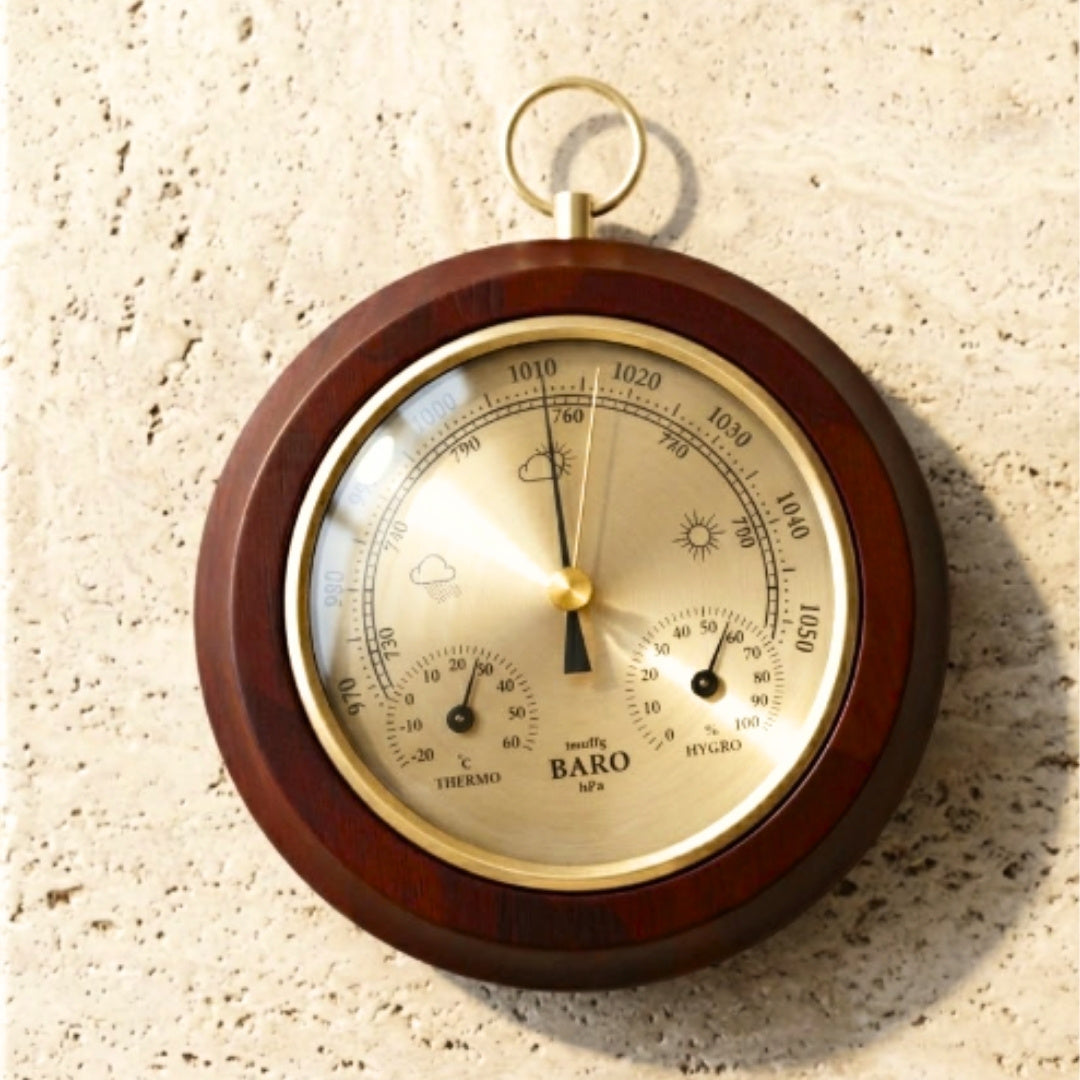 3-i-1 väderstation, termometer, barometer och hygrometer, rund - YG386