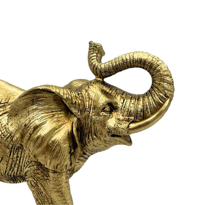 Gyllene elefant med upplyft snabel – dekorativ elefantfigur - 141FJZ