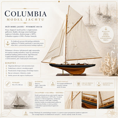 Stor modell av yachten Columbia – Höjd 104cm – COL