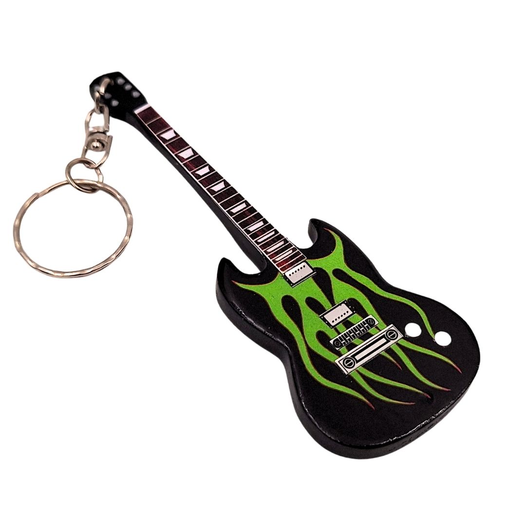 Nyckelring i trä, Metallica James Hetfield Grynch Heavy Metal-gitarr – EGK-1211