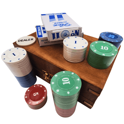 Elegant Pokerset i Trälåda – 100 marker - DNU-102