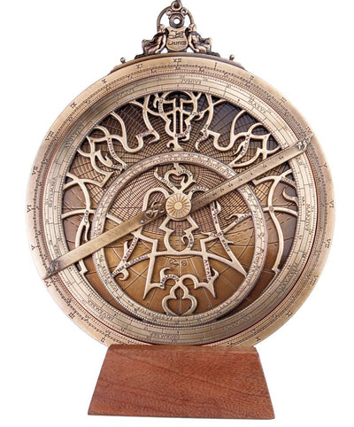 Stort europeiskt astrolabium - diameter 20 cm - premiumgåva för astronom eller seglare - H35