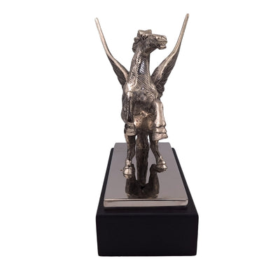 Pegasus - dekorativ aluminiumfigur på stål- och träsockel - NI9935