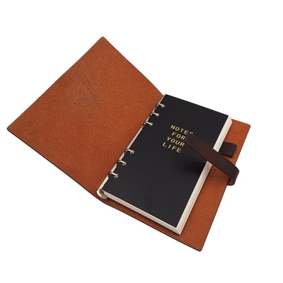 Elegant A6-läderanteckningsbok retro vintage med lås – dagbok – EE3