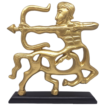 Gyllene dekorativ figur - skytten - träbas - SAG2