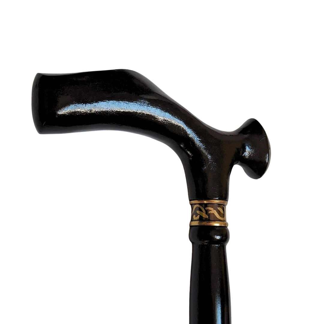 Elegant hopfällbar käpp med metallhandtag
