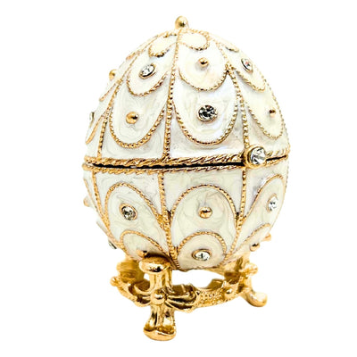 Exklusivt Fabergéägg-skrin i metall med kristaller - B0748-17WH