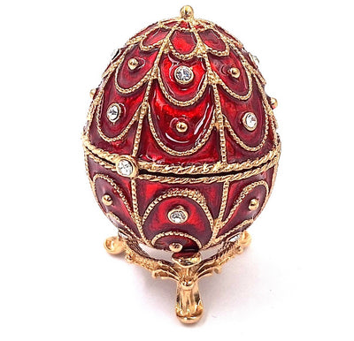Exklusiv metallask med kristaller - Fabergéägg - B0748-17 RD