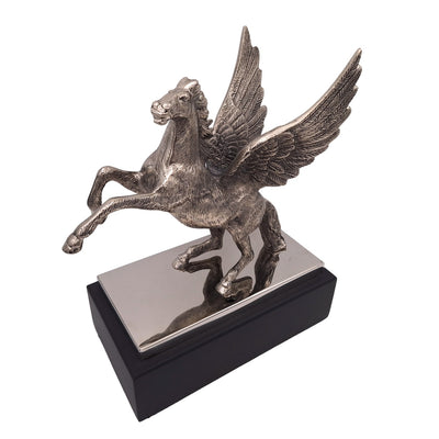 Pegasus - dekorativ aluminiumfigur på stål- och träsockel - NI9935