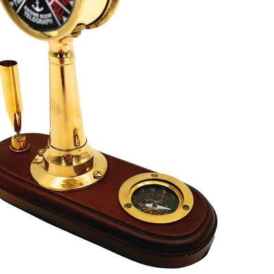 Elegant skrivbordsset – Maskintelegraf, kompass, pennhållare – TT018