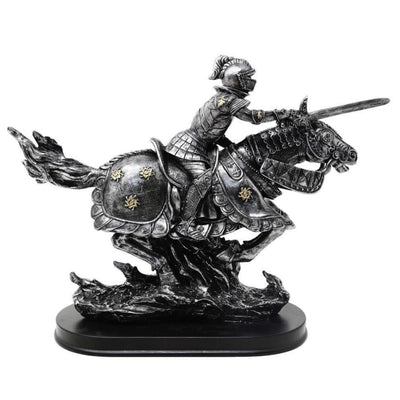 Figur Riddare till häst 31cm – handmålad polyresin – MC-23152