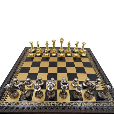 Exklusivt mässingsschack Italfama 28x28 cm – N001