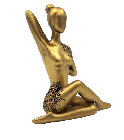 Yoga - gyllene dekorativ figur – present till yogaälskare - 42721Y2