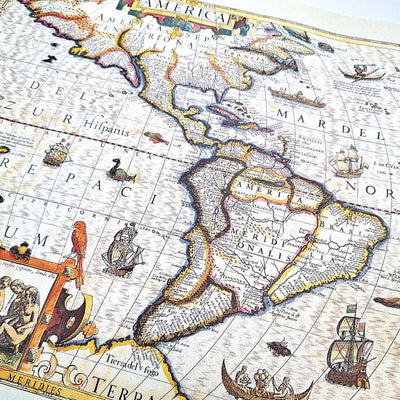 Karta över Amerika 1628 - J. Hondius nytryck - M1628