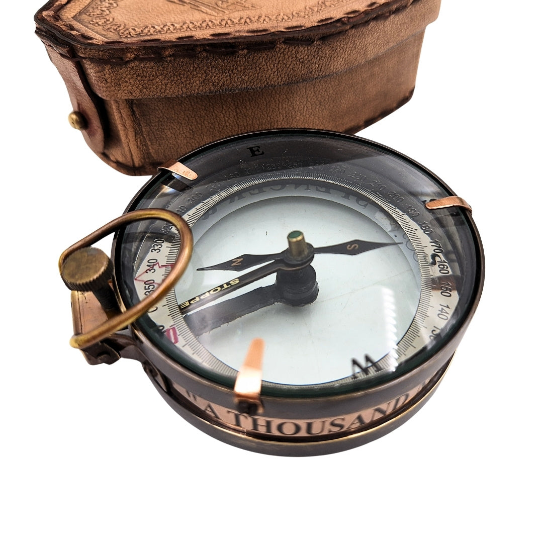 Magnetisk kompass - Map Reader i läderfodral – retrogadget - NC2929