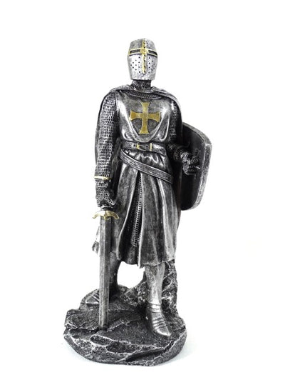 Figur av en korsriddare, 30 cm, med gravyr