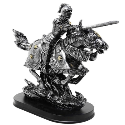 Figur Riddare till häst 31cm – handmålad polyresin – MC-23152