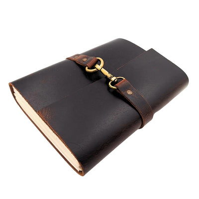 Elegant retro läderanteckningsbok 200 sidor vintage - AH06