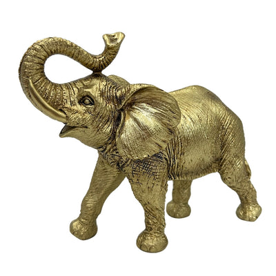 Gyllene elefant med upplyft snabel – dekorativ elefantfigur - 141FJZ