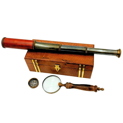 Exklusivt retro-presentset – kikare, kompass och förstoringsglas - NC102369