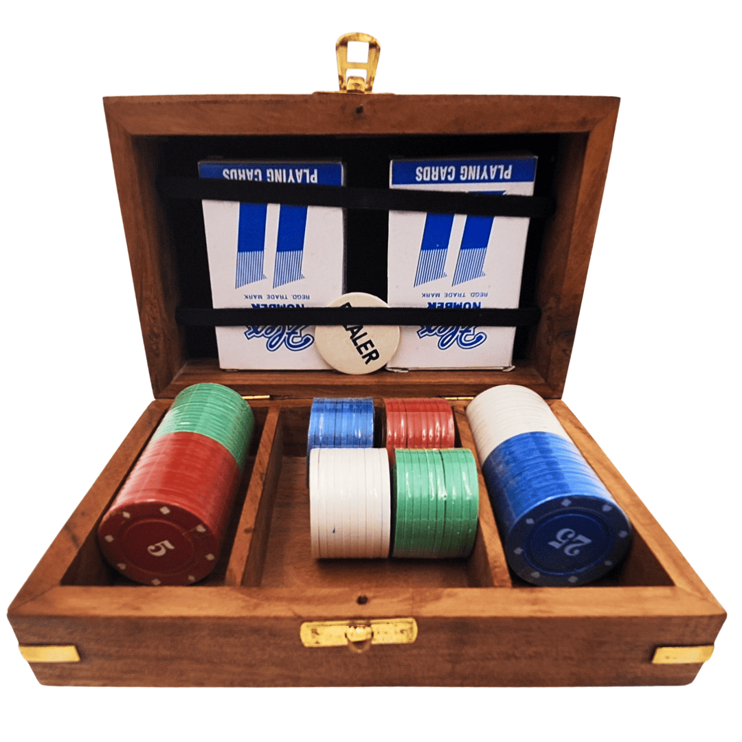 Elegant Pokerset i Trälåda – 100 marker - DNU-102
