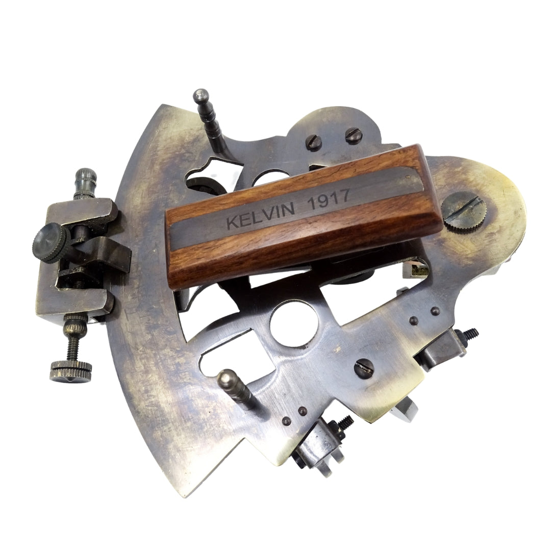 Sextant i mässing i läderklädd låda - NC1514B