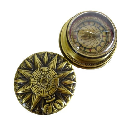 Solkompass i mässing – renässansreplika – H40