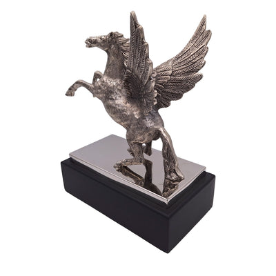 Pegasus - dekorativ aluminiumfigur på stål- och träsockel - NI9935