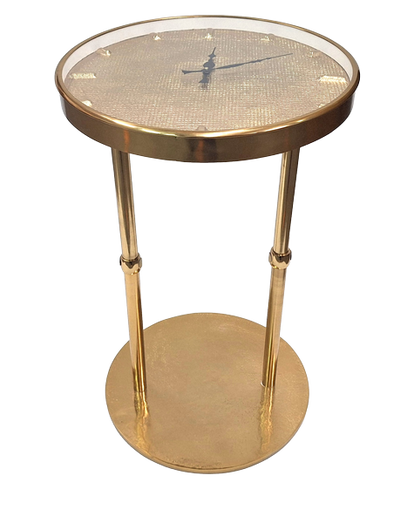 Gyllene metallbord Glamour med klocka – Vacker dekoration – 1056A