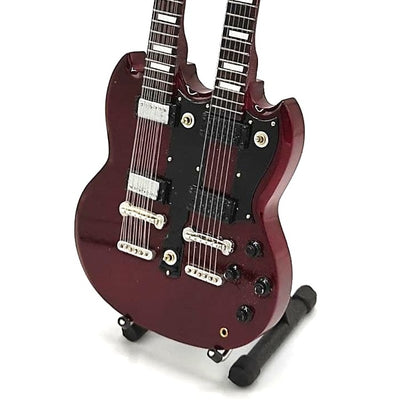 Minigitarr i stil med Led Zeppelin - Jimmy Page - Double Neck MGT-2059
