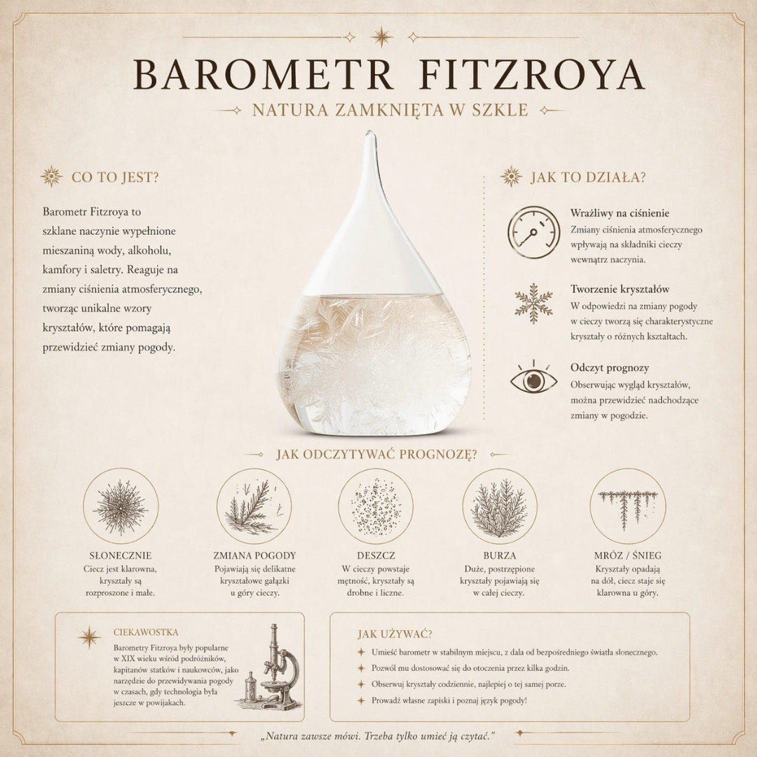 Fitzroys Stormbarometer i Träinfattning - Droppe Storm Glass – BAW1