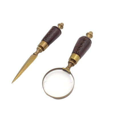 Skrivbordsset förstoringsglas och brevkniv MIS-0742