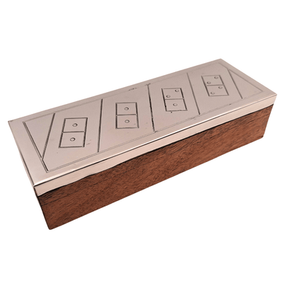Domino i Trälåda med Aluminiumlock - DO-017