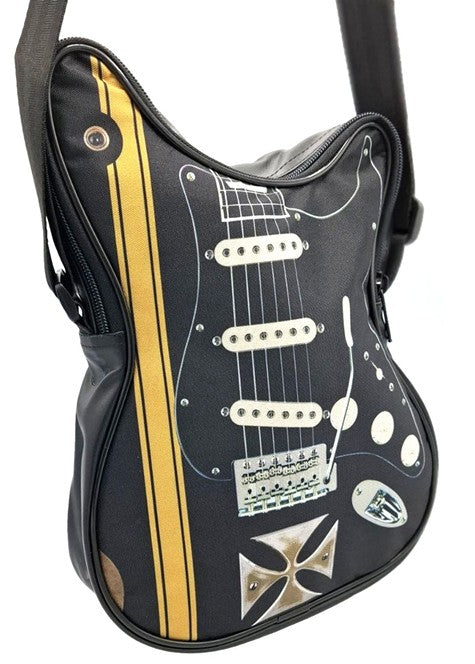 Axelväska i form av en gitarr med malteserkors – Present till en gitarrist - RBG-005