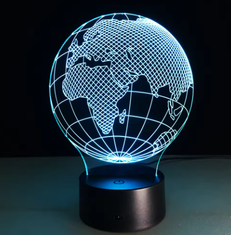 LED-lampa - Glob - 7 olika färger - USB - P108