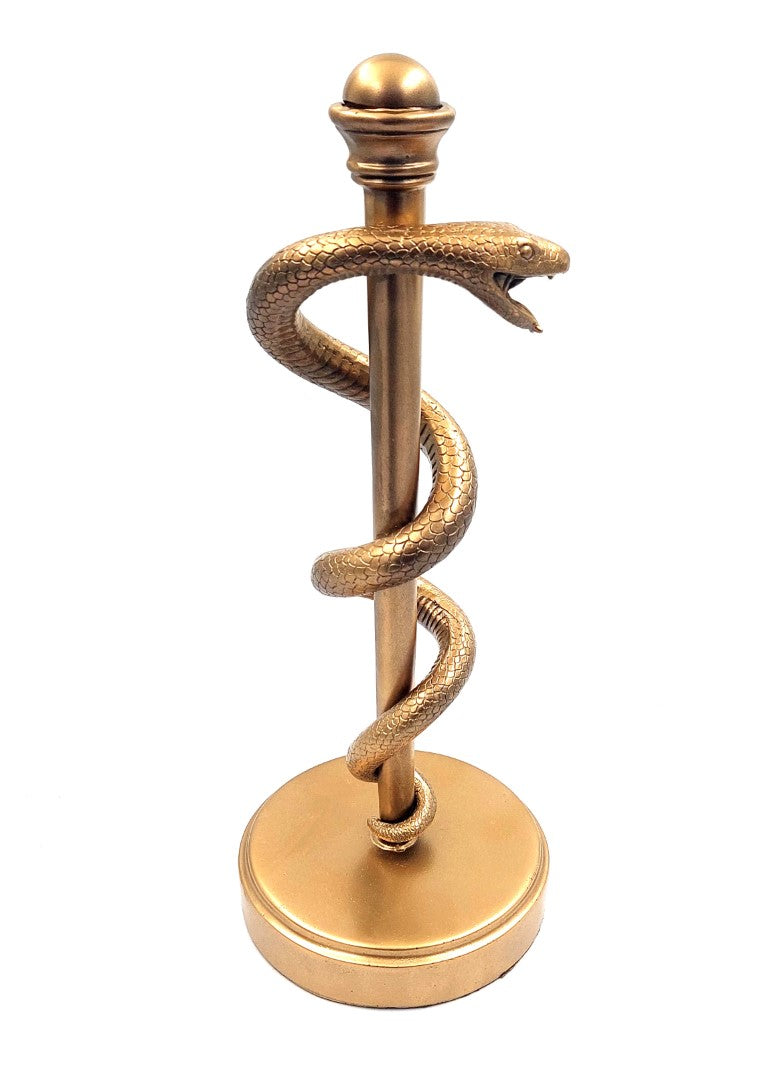 Asklepios stav i guld 30cm - present till läkare, resin - MC-9634G