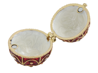 Exklusiv metallask med kristaller - Fabergéägg - B0748-17 RD
