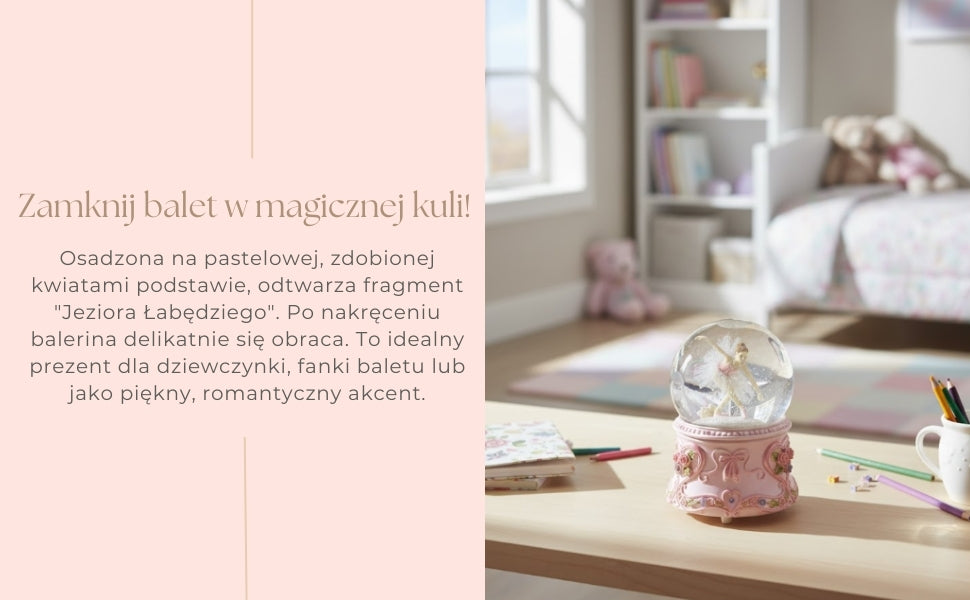 Speldosa Dansande Ballerina i Glaskula 15cm – MG-963