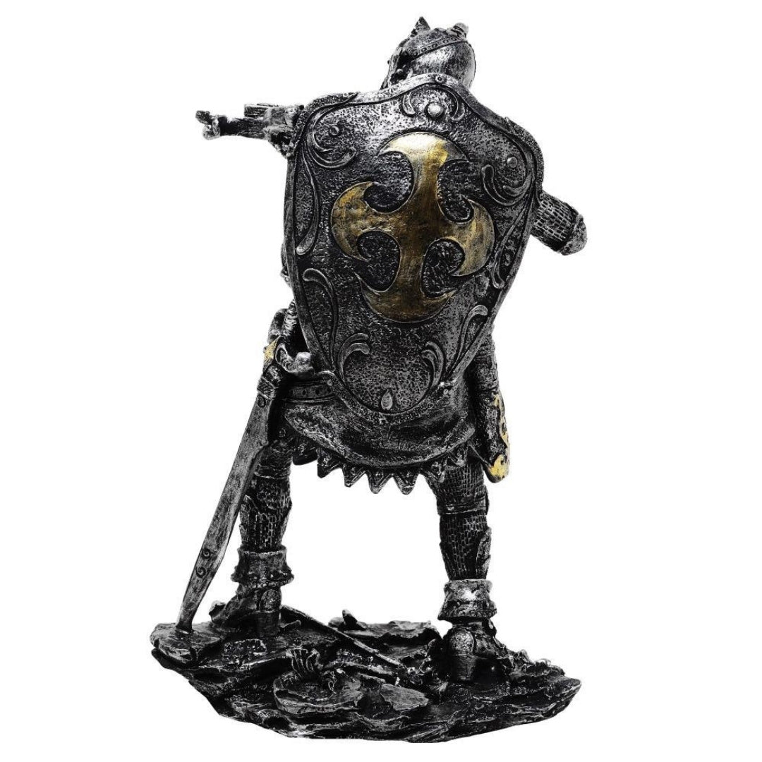 Figur av medeltida riddare med armborst, 20cm, armborstskytt - retropresent - MC-23151