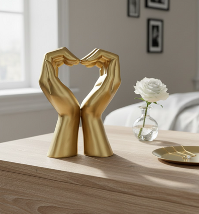 Gyllene dekorativ glamourfigur – hjärta av händer 
- 44190FJ