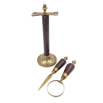 Skrivbordsset förstoringsglas och brevkniv MIS-0742