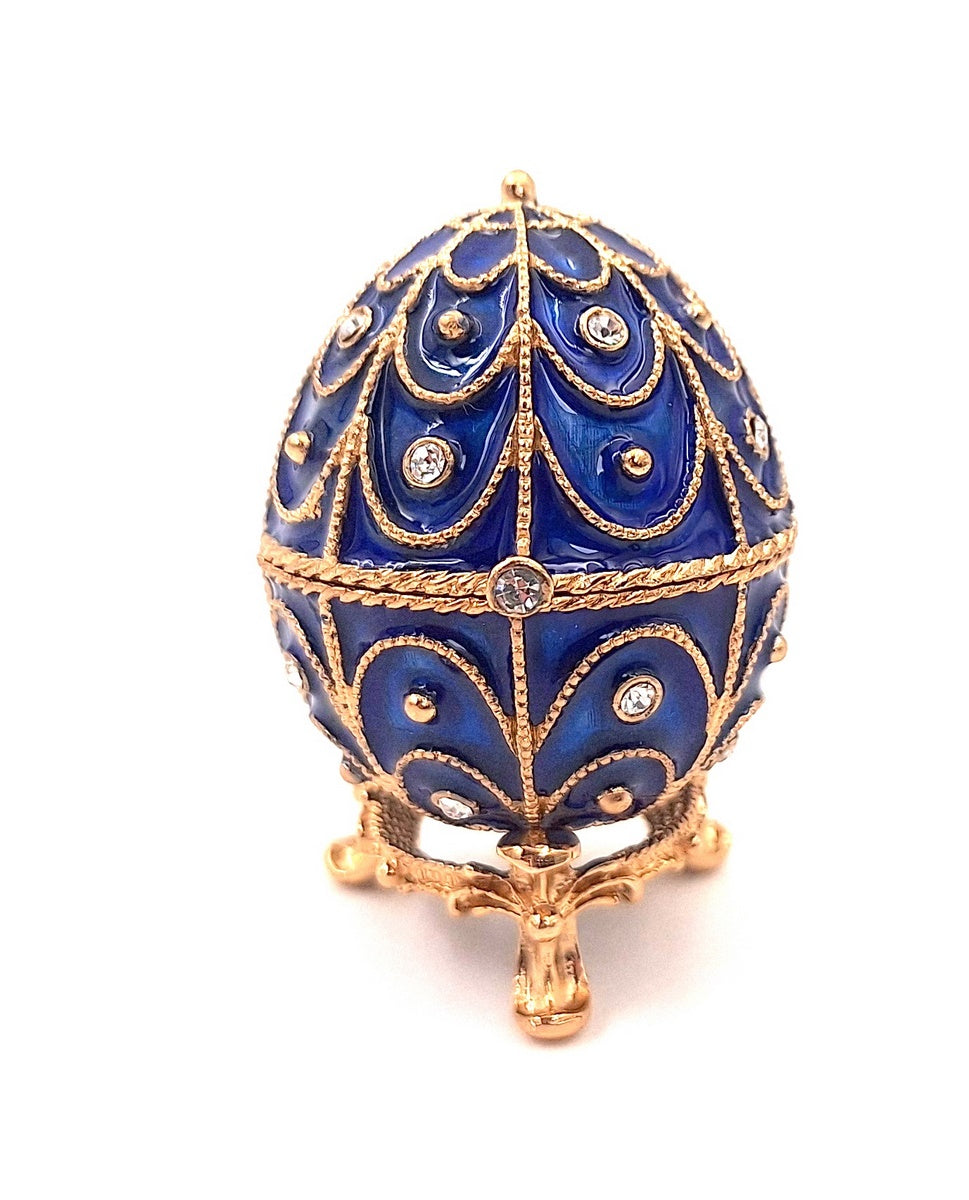 Exklusiv metallask med kristaller - Fabergéägg - B0748-17 BL