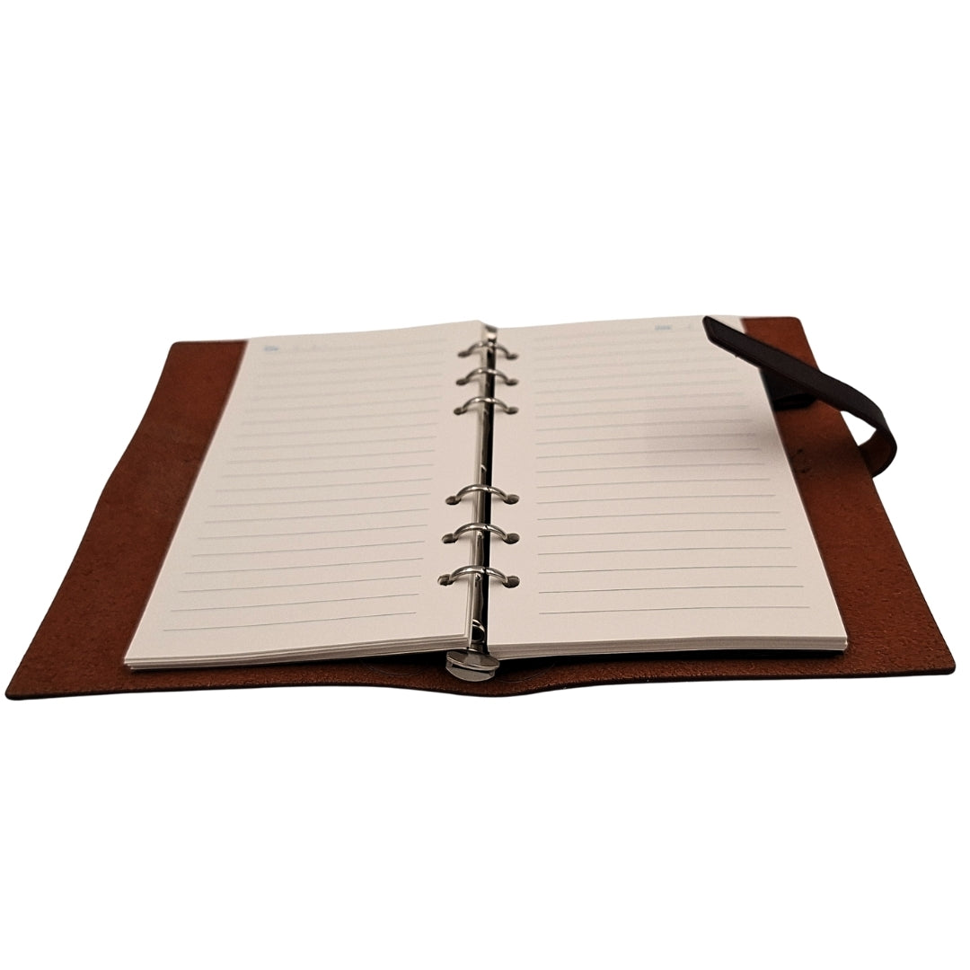 Elegant A6-läderanteckningsbok retro vintage med lås – dagbok – EE3