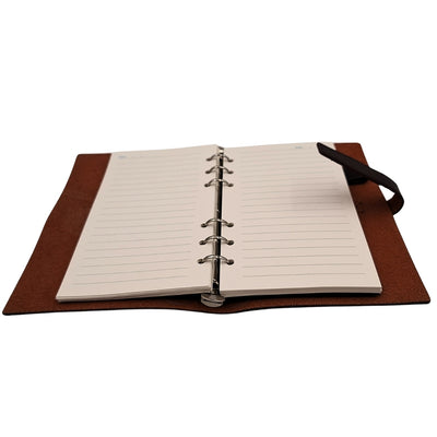 Elegant A6-läderanteckningsbok retro vintage med lås – dagbok – EE3