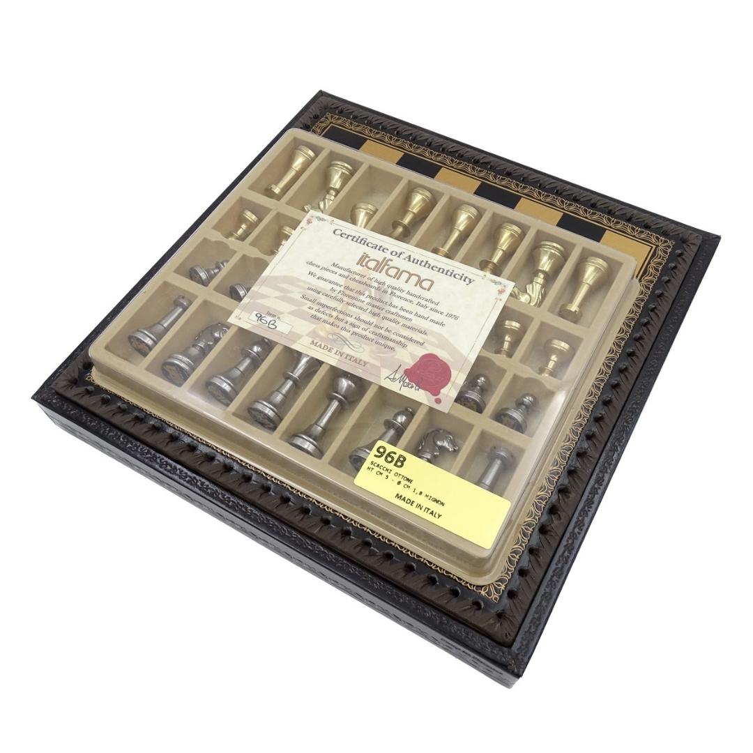 Exklusivt mässingsschack Italfama 28x28 cm – N001
