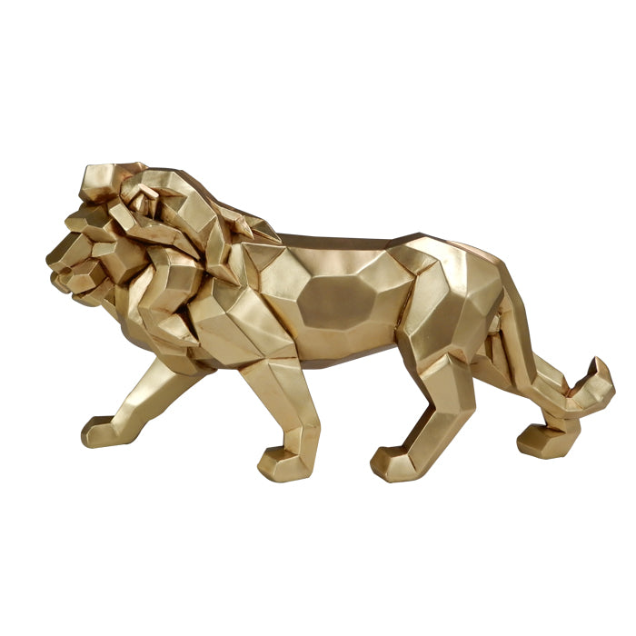 Stor gyllene lejonfigur 43cm modern - 43477Y2