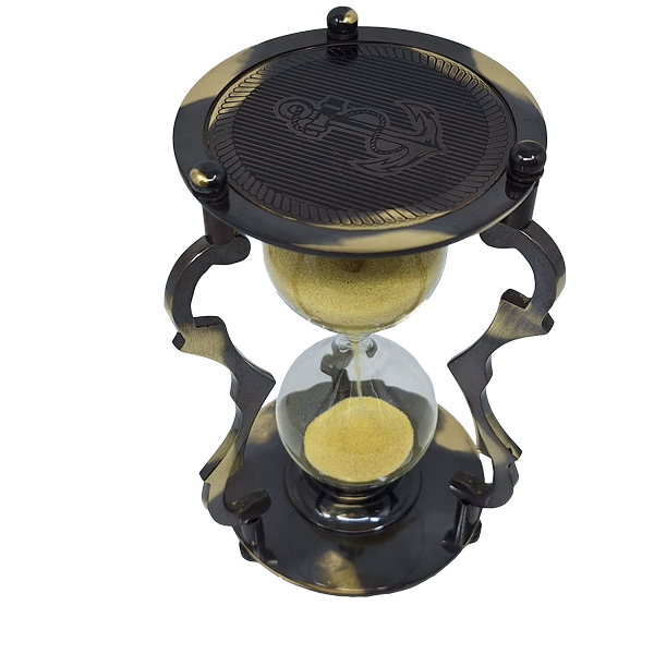 Elegant dekorativt timglas i mässing 5 min - NC2677