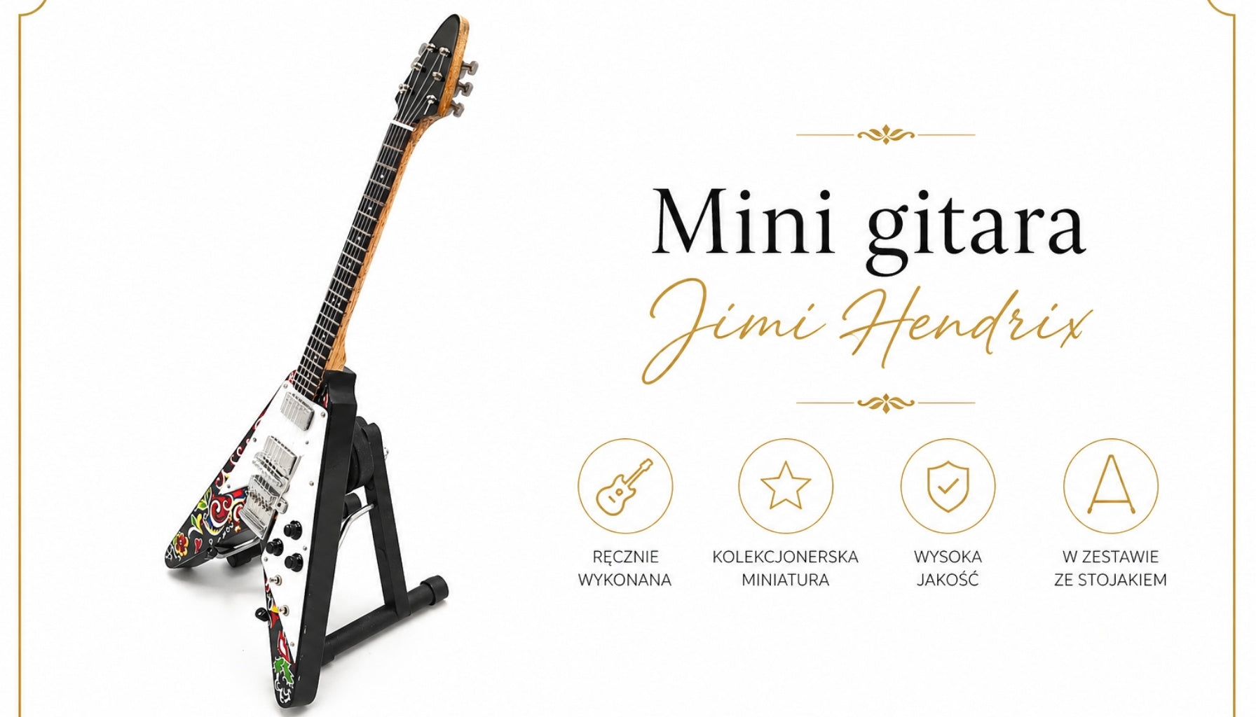Minigitarr Jimi Hendrix - Psykedelisk F. V - MGT-1182